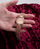 Guess Tapestry Diamonds Rose Gold Dial Rose Gold Mesh Bracelet Watch for Women - GW0354L3