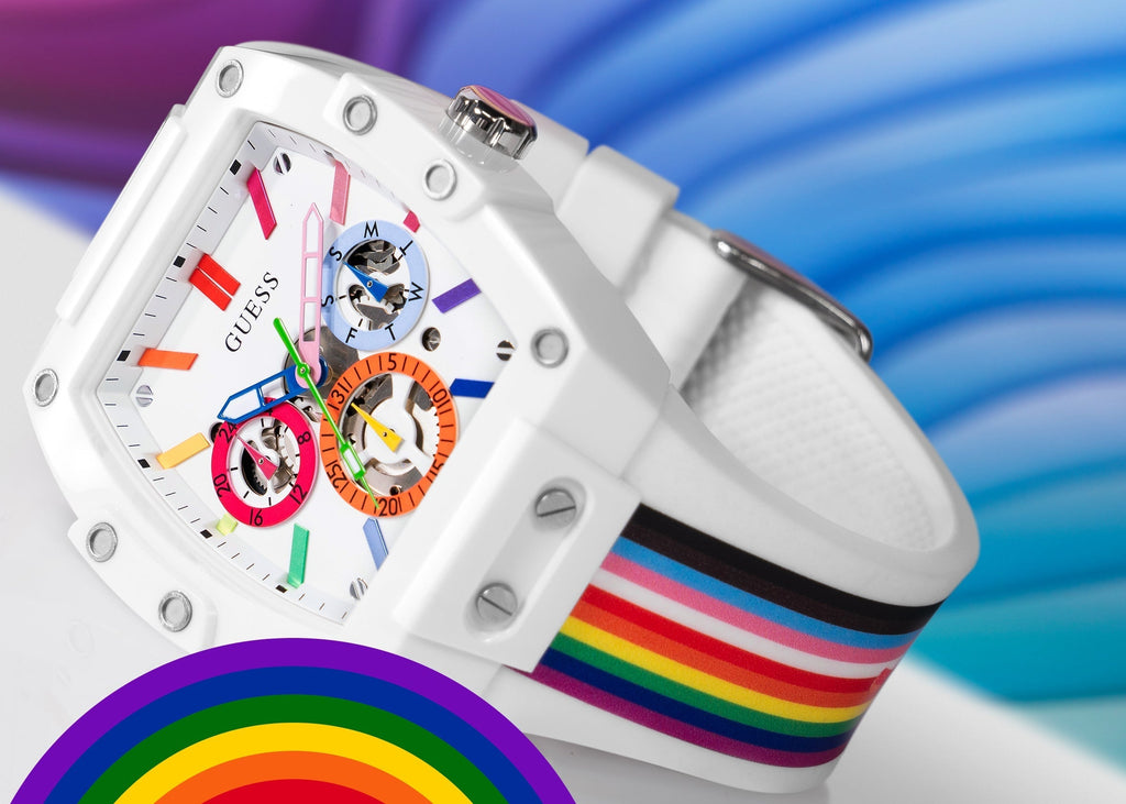 Guess Phoenix Analog White Dial White Silicone Strap Watch for Men - GW0720G1
