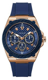 Guess Zena Blue Dial Blue Silicone Strap Watch For Women - W1049L2
