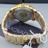 Movado Series 800 Blue Dial Gold Steel Strap Watch For Men - 2600144