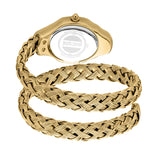 Just Cavalli Twined Green Dial Gold Steel Strap Watch for Women - JC1L305M0035