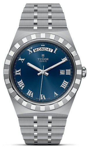 Tudor Royal Automatic Blue Dial Silver Steel Strap Watch for Men - M28600-0005