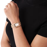 Michael Kors Emery Three-Hand Crystals Silver Dial Rose Gold Steel Strap Watch for Women - MK4641