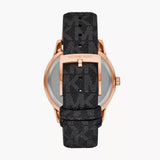 Michael Kors Tibby Multifunction Black Dial Black Leather Strap Watch For Women - MK6968