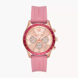 Michael Kors Berkley Quartz Rose Gold Dial Pink Rubber Strap Watch for Women - MKO1039