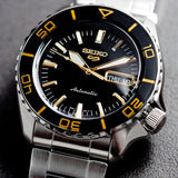 Seiko 5 Sport Automatic SKX Series Black Dial Silver Steel Strap Watch for Men - SRPK99K1