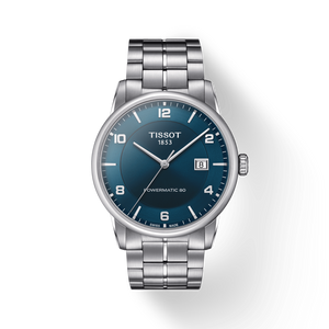 Tissot Luxury Powermatic 80 Blue Dial Silver Steel Strap Watch For Men - T086.407.11.047.00