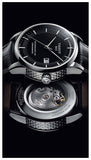 Tissot T Classic Luxury Powermatic 80 Black Dial Black Leather Strap Watch For Men - T086.408.16.051.00
