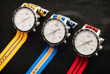 Tissot Quickster Chronograph NBA Miami Heat Edition White Dial Two Tone NATO Strap Watch for Men - T095.417.17.037.08
