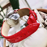 Tissot Couturier Lady Silver Dial Red Leather Strap Watch for Women - T035.210.16.031.01