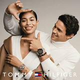 Tommy Hilfiger Daniel Chronograph Blue Dial Gold Steel Strap Watch for Men - 1710384