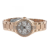 Guess Viva Diamonds White Dial Rose Gold Steel Strap Watch for Women - W0111L3
