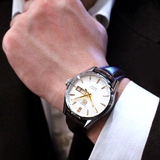 Tag Heuer Carrera Calibre 5 Automatic White Dial Brown Leather Strap Watch for Men - WAR201D.FC6291
