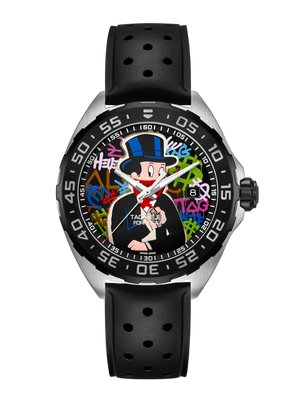 Tag Heuer Formula 1 Alec Monopoly Special Edition Black Rubber Strap Watch for Men - WAZ1117.FT8023