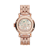 Fossil Boyfriend Automatic Skeleton Rose Gold Dial Rose Gold Steel Strap Watch for Women - ME3065