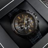 Hugo Boss Driver Chronograph Black Dial Black Steel Strap Watch for Men - 1513277