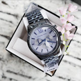 Michael Kors Lexington Chronograph Blue Dial Blue Steel Strap Watch for Men - MK8480
