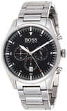 Hugo Boss Pioneer Chronograph Black Dial Silver Steel Strap Watch for Men - 1513712