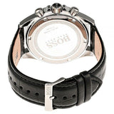 Hugo Boss Ikon Chronograph Black Dial Black Leather Strap Watch for Men - 1513178