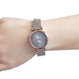 Emporio Armani Gianni T Bar Grey Dial Two Tone Steel Strap Watch For Women - AR1725