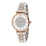 Emporio Armani Gianni T Bar White Dial Two Tone Steel Strap Watch For Women - AR1926