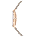 Swarovski Attract Clover Crystals Silver Dial Grey Leather Strap Watch for Women - 5653350