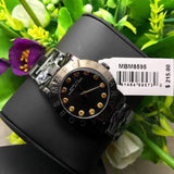 Marc Jacobs Amy Black Dial Black Steel Strap Watch for Women - MBM8595