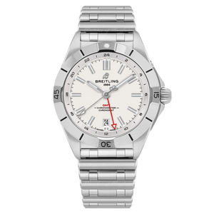 Breitling Chronomat GMT 40 White Dial Silver Steel Strap Watch for Men - A32398101A1A1