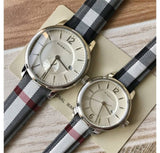 Burberry The Classic Horseferry Silver Dial Black Leather Strap Watch for Men - BU10002