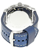 Fossil Machine Chronograph Blue Dial Blue Leather Strap Watch for Men - FS5262