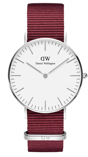 Daniel Wellington Classic Roselyn White Dial Red NATO Strap Watch For Women - DW00100272