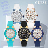 Guess Overdrive Analog White Dial White Rubber Strap Watch for Women - W10614L2