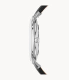 Fossil The Minimalist Carbon Series Black Dial Black Leather Strap Watch for Men - FS5497