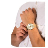 Tommy Hilfiger Daniel White Dial Gold Steel Strap Watch for Men - 1710415