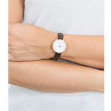 Daniel Wellington Classic Petite Bristol White Dial Brown Leather Strap Watch For Women - DW00100227