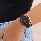 Daniel Wellington Iconic Motion Black Dial Rubber Strap Watch For Women - DW00100426