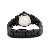 Daniel Wellington Iconic Link Ceramic Black Dial Black Steel Strap Watch For Women - DW00100415