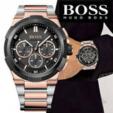 Hugo Boss Supernova Chronograph Black Dial Two Tone Steel Strap Watch for Men - 1513358