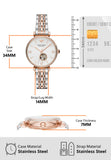 Emporio Armani Meccannico Gianni T-Bar Analog White Dial Two Tone Steel Strap Watch For Women - AR60019