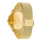 Calvin Klein Minimal White Dial Gold Mesh Bracelet Watch for Men - K3M21526