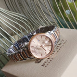 Burberry The Classic Rose Gold Dial Two Tone Steel Strap Watch for Women - BU10117