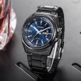 Citizen Eco Drive Blue Dial Black Steel Strap Watch For Men - AW0024-58LB