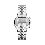 Fossil Boyfriend Chronograph Silver Dial Silver Steel Strap Watch for Women - ES2198