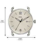 Fossil The Commuter White Dial Brown Leather Strap Watch for Men - FS5275
