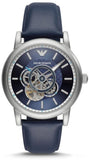Emporio Armani Luigi Chronograph Blue Dial Blue Leather Strap Watch For Men - AR60011