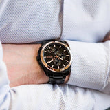 Hugo Boss Grandmaster Chronograph Black Dial Black Steel Strap Watch for Men - 1513885