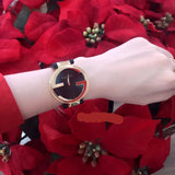 Gucci Interlocking G Grammy Special Edition Black Dial Black Leather Strap Watch for Women - YA133312