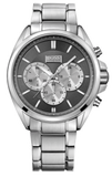 Hugo Boss Driver Chronograph Black Dial Silver Steel Strap Watch for Men - 1512883