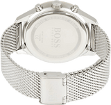 Hugo Boss Associate Chronograph Black Dial Silver Mesh Bracelet Watch for Men - 1513805