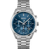 Hugo Boss Associate Chronograph Blue Dial Silver Steel Strap Watch for Men - 1513839